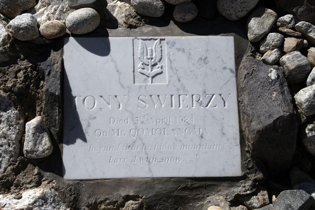 45 Tony Swierzy Died April 3, 1984 From An Avalanche Memorial At Hill Next To Mount Everest North Face Base Camp